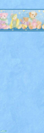 Sims 2 — Children's Wallpapers - Dreamy Bear by gummypeaches — A cute blue wallpaper for a young sim's bedroom.