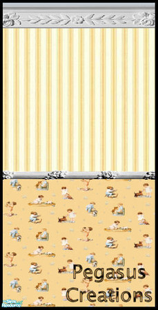 Sims 2 — Childhood Dreams - Vintage Wall by pegasussims — A beautiful wall that goes great with the Childhood Dreams Set.