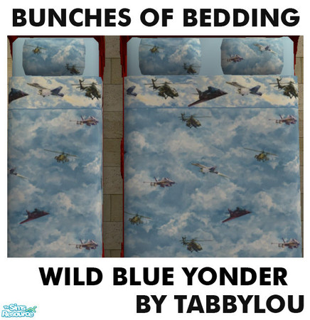 Sims 2 — TL - Kids Bedding Wild Blue Yonder by TabbyLou — Off we go into The Wild Blue Yonder bedding. Enjoy!