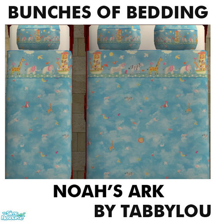 Sims 2 — TL - Kids Bedding Noahs Ark by TabbyLou — Noah's Ark bedding. Enjoy!