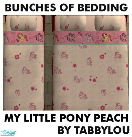 Sims 2 — TL - Kids Bedding MyLittlePony Peachy by TabbyLou — My Little Pony peach colored. Enjoy!