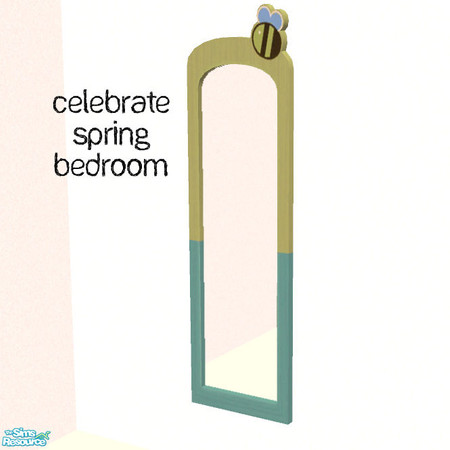 Sims 2 — Celebrate Spring Bedroom - tall mirror by agaliha5 — This bedroom is a recolor of NoFrills Honeybee Sets. You