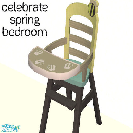 Sims 2 — Celebrate Spring Bedroom - Highchair by agaliha5 — This bedroom is a recolor of NoFrills Honeybee Sets. You must