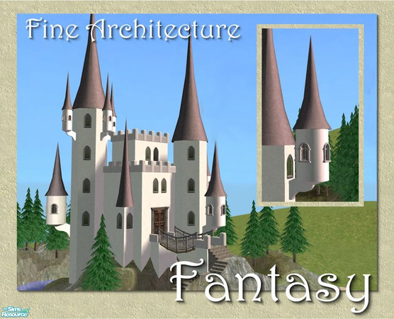 Sims 2 — The Princess Tower (straight version) by Cyclonesue — A castle turret (works on straight and diagonal walls -
