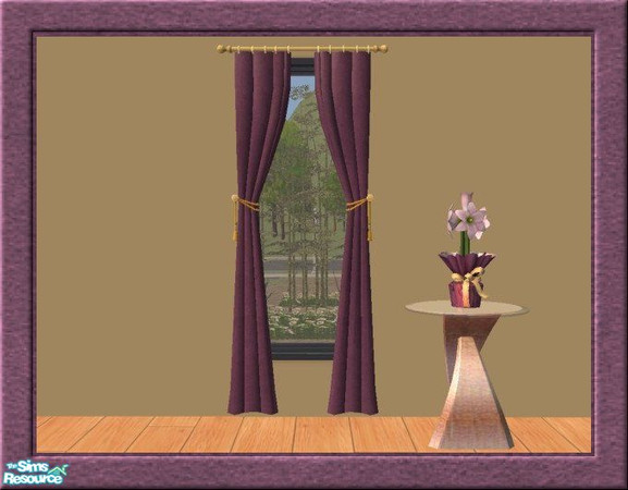 Sims 2 — Purple Candy-Leather  Curtain by jeni — A purple leather cornerstone curtain