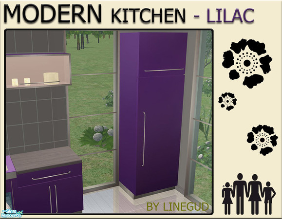 Sims 2 — Modern Kitchen - Lilac - Frigde by linegud — A new recolor set of my Modern Kitchen in lovely lilac. 