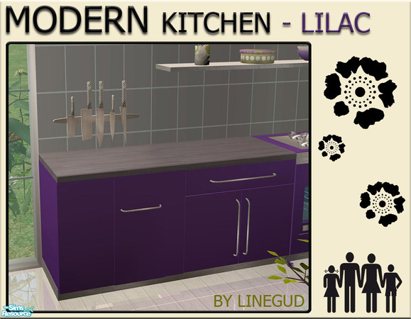 Sims 2 — Modern Kitchen - Lilac - Trashcompactor by linegud — A new recolor set of my Modern Kitchen in lovely lilac. 