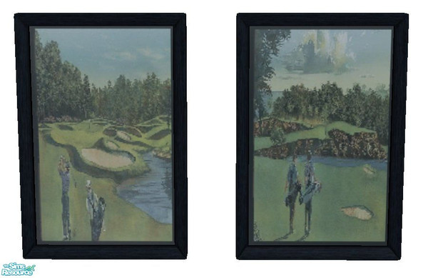 Sims 2 — Double Golf Print Painting by RhondaBlonda — Found under the An Anonymous Masterpiece painting.