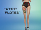 Sims 4 — Tattoo Flores by Satas — Tattoo on the thigh . for women only. from young to elder.
