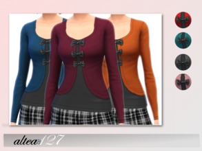 Sims 4 — Top with bows by altea127 — altea127 Top with bows available in 7 colors