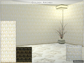 Sims 4 — Golden Arches by Marinoco — Golden Arches wall paint contains 2 colors. Sophisticated art deco pattern with