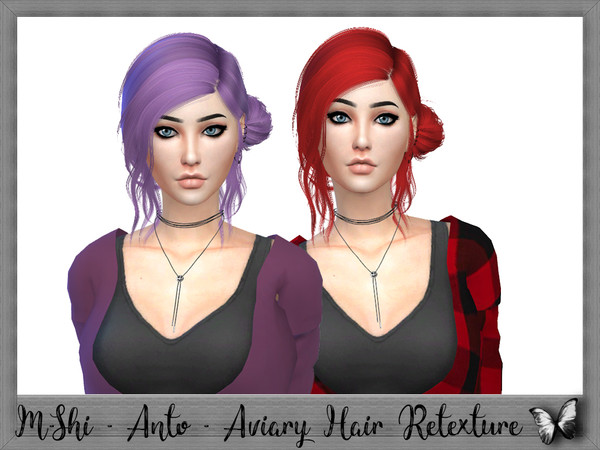 Sims 4 — M-Shi - Anto - Aviary Hair Retexture (Mesh Needed) by mikerashi — -12 Colors (No Ombre) -Texture made by Me