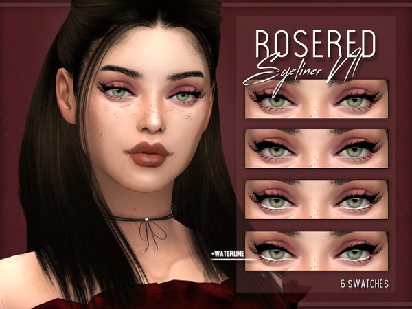 Sims 4 — Eyeliner N1 by RoseredSims — Eyeliner for the sims 4 6 different versions CC I used for the model: Choker: