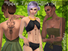 Sims 4 — Nature Lover Tattoos Set by luvjake_ — 3 different tattoos: - Back tattoo (1 swatch) - Left arm tattoo (4