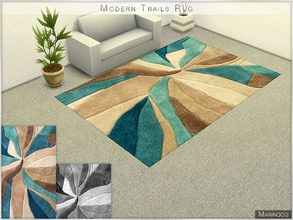 Sims 4 — Modern Trails Rug by Marinoco — Contains 2 colors. Contemporary design on this rug fits a modern living-room or
