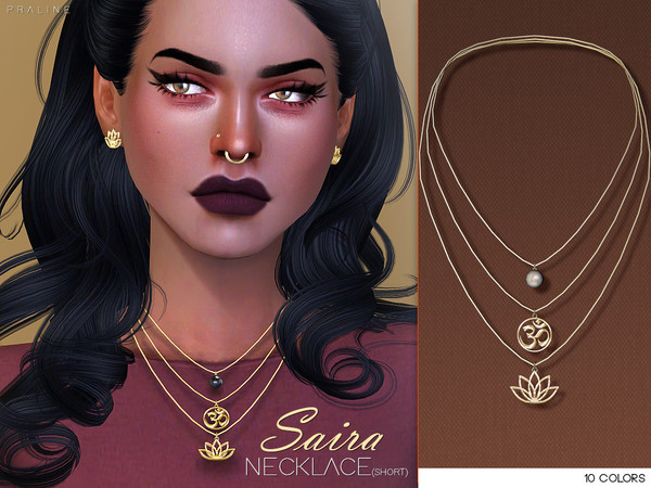 Sims 4 — Saira Necklace - Short by Pralinesims — Necklace in 10 colors.