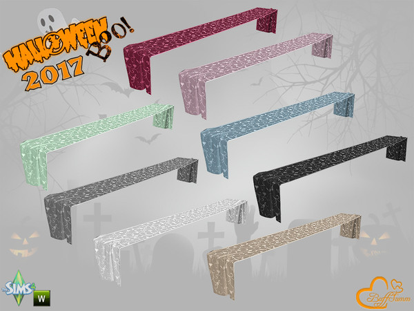 Sims 4 — Halloween 2017 Tablecloth for 3x1 Table by BuffSumm — Part of the *Halloween 2017* Set ***TSRAA***