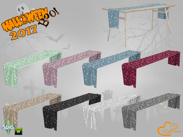 Sims 4 — Halloween 2017 Tablecloth for 2x1 Table by BuffSumm — Part of the *Halloween 2017* Set ***TSRAA***