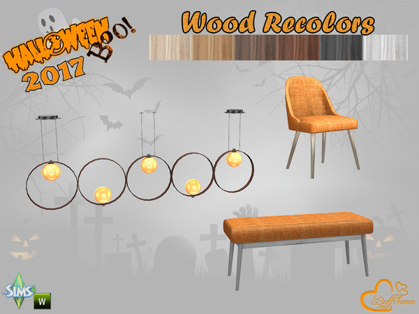 Sims 4 — Halloween 2017 Recolors by BuffSumm — Scary Halloween :) Here are the recolors for the Diningchair, Bench and