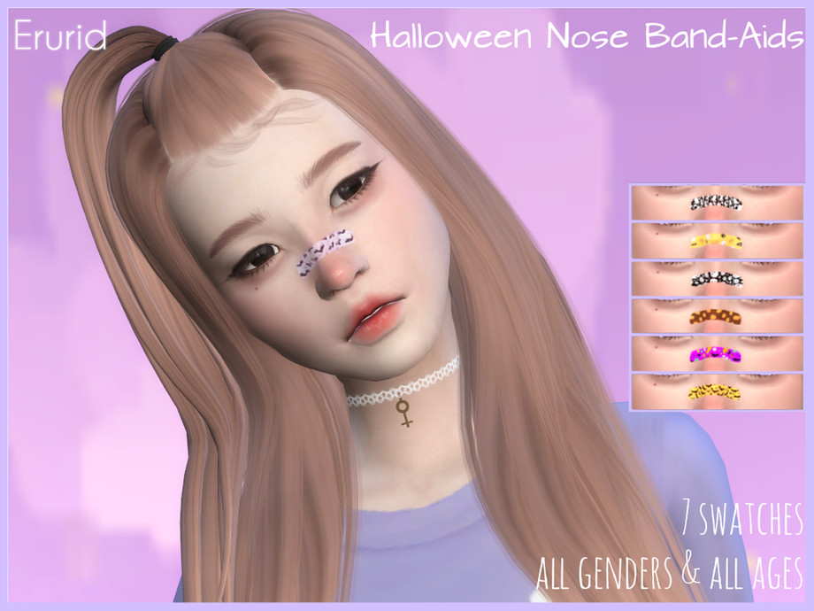 Sims 4 - Halloween Nose Band-Aids by Erurid - Cute Nose Band-Aids for you.....
