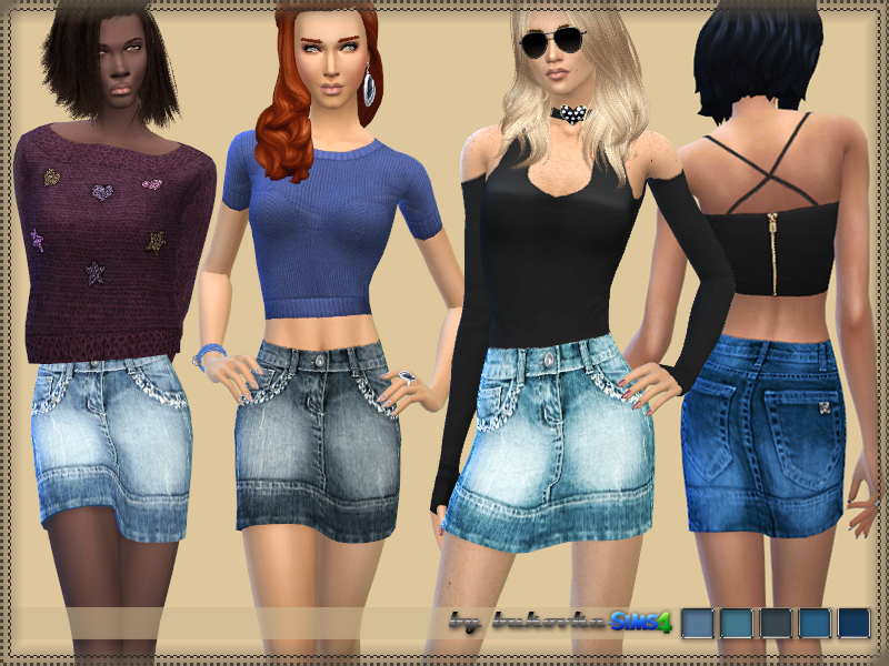 The Sims Resource - Skirt Denim