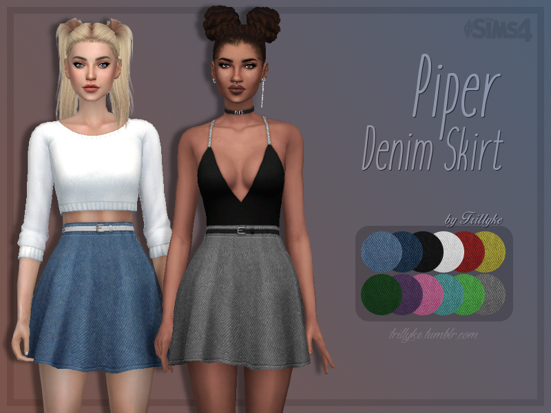 The Sims Resource - Trillyke - Piper Denim Skirt