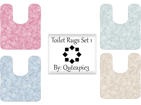 Sims 4 — Toilet Rug Set 1-3 by Quteapie3 — Toilet rugs, beautiful, and fits perfectly with any toilet.