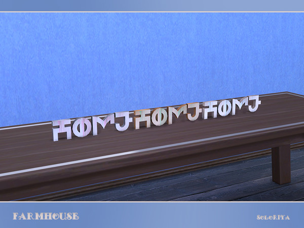 Sims 4 — Farmhouse Simlish Sign HOME by soloriya — Simlish sign Home. Part of Farmhouse set. 3 color variations.