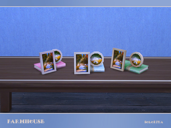 Sims 4 — Farmhouse Book with Paintings by soloriya — Book with two paintings in one mesh. Part of Farmhouse set. 3 color