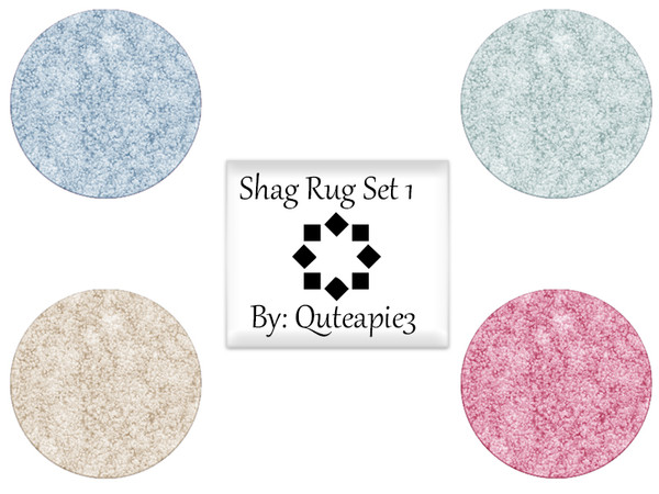 Sims 4 — Shag Rug Set 1-3 by Quteapie3 — Circular, gorgeous colors, and fits any room.