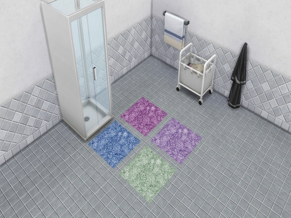 Sims 4 — Small Bathroom Rugs Set 1-3 by Quteapie3 — Perfect 1x1 rug for all your bathroom needs.