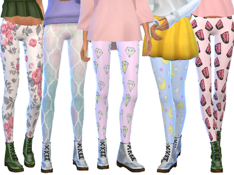 Sims 4 - Tumblr Themed Leggings Pack Nine by Wicked_Kittie - 10 more cute t...