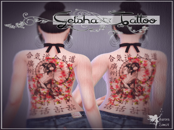 Sims 4 — Geisha Tattoo - AuroraSims4 by Aurora-Sims4 — 