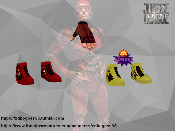 Sims 4 — The Flash JL gloves by xdbogoss95 — You loved The Flash from Justice League too? Perfect! Put on it's iconic