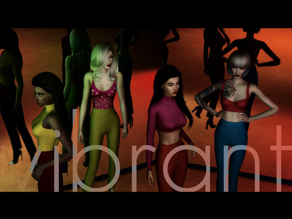 Sims 4 — EVA VIBRANT - mesh needed by KokoaMilk2 — VIBRANT is a recolor of BOBUR EVA PANTS. It comes in 12 new vibrant