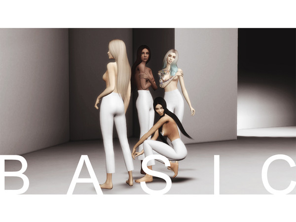 Sims 4 — EVA BASIC - mesh needed by KokoaMilk2 — BASIC is a recolor of BOBUR EVA PANTS. It comes in 3 basic shades: -