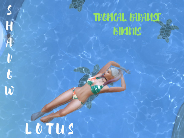 Sims 4 — Tropical Paradise Bikini Top by Lotus_Shadow — Hi! This contains 4 different swatches will different tropical