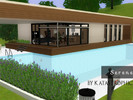 Sims 3 — Serene by KATastrophic — A single storey modern house for a small family or for couples. It has an open kitchen,