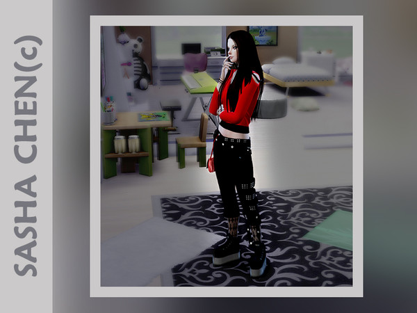 Sims 4 — SCmod cybergoth uniform by Sasha_Chen — iNdustrial Cybergoth uniform Pants+Shirt Detailed model 2-Colors 