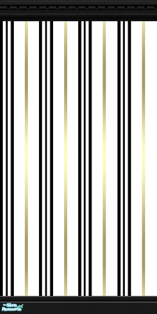 Sims 2 — White with black and gold. by TSR Archive — White wallpaper with stripes of black and gold. Chic baby.
