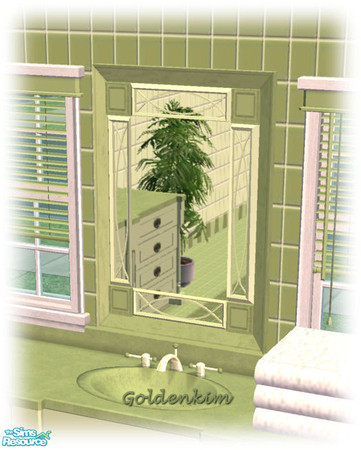 Sims 2 — Green bathroom set - mirror by goldenkim — 