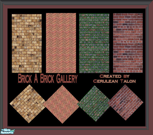 Sims 2 — Brick a Brick Gallery by Cerulean Talon — Matching classic brick walls to the paving bricks, these 4 sets make