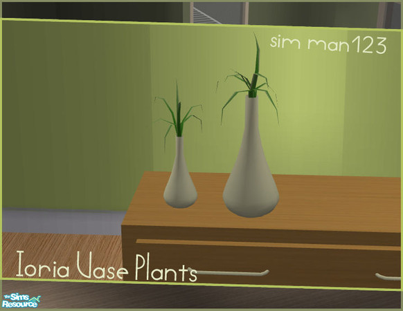 Sims 2 — Ioria Bedroom Add-ons - Vase Plants by sim_man123 — White vases with green spider grass. Part of my Ioria