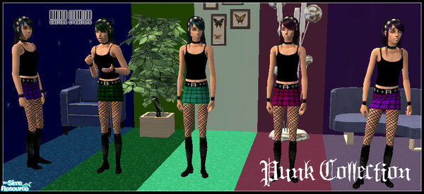 Sims 2 — + Punk Skirts Collection +  by __gatitos__ — All Colours of Punk Skirts.