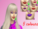 Sims 4 — Everyday's Lipstick by eve_AquaRose — -Texture by me -For Girl -5 colours -Program Sims4Studio GIMP Skin By
