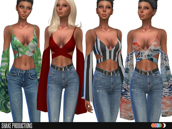 Sims 4 — ShakeProductions 77 Top SET by ShakeProductions — 10 Tops 2 New Meshes 