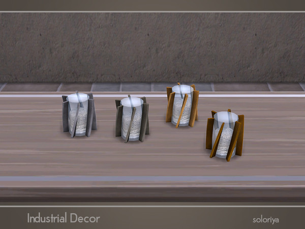 Sims 4 — Industrial Decor Sculpture with Glass and Sand by soloriya — Table gear sculpture with glass parts and sand