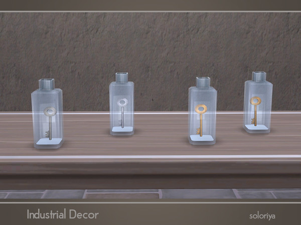 Sims 4 — Industrial Decor Bottle with a Key by soloriya — Glass bottle with a key inside. Part of Industrial Decor set. 4