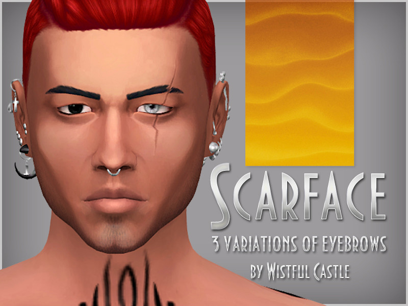 Sims 4 The Sims Resource | Scarface - Male eyebrows by TSR Creator