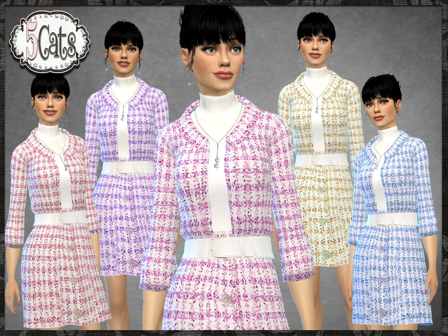 The Sims Resource Cc Business Suit Dress With Belt